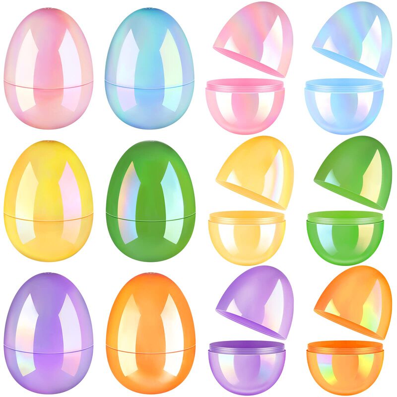 Factory Direct Easter egg colorful plated egg 6X4 open egg twisted egg DIY handmade toy