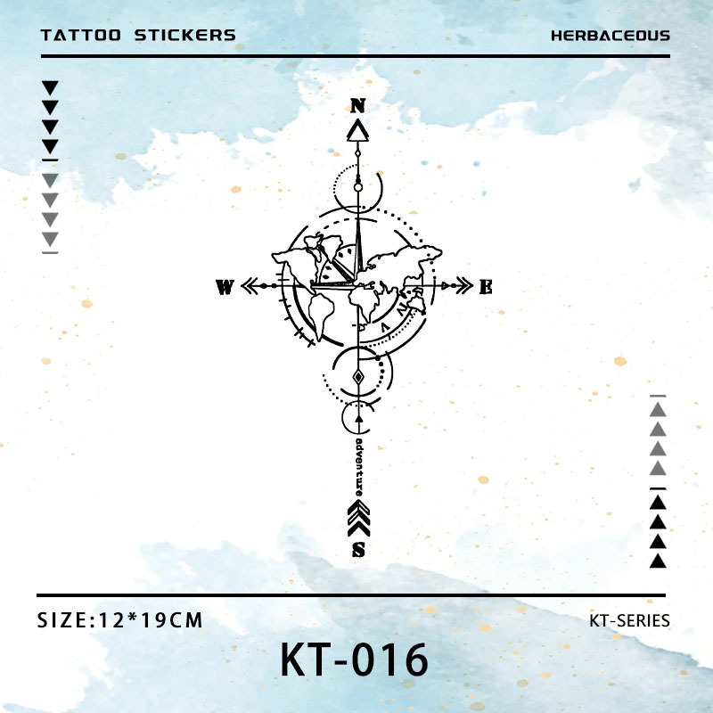 Cross Compass Herbal Tattoo Sticker for Men, Waterproof, Long-Lasting, Realistic Back Tattoo, Semi-Permanent, Non-Reflective, Cool and Stylish Cross Compass Herbal Tattoo Sticker for Men, Waterproof, Long-Lasting, Realistic Back Tattoo, Semi-Permanent, Non-Reflective, Cool and Stylish