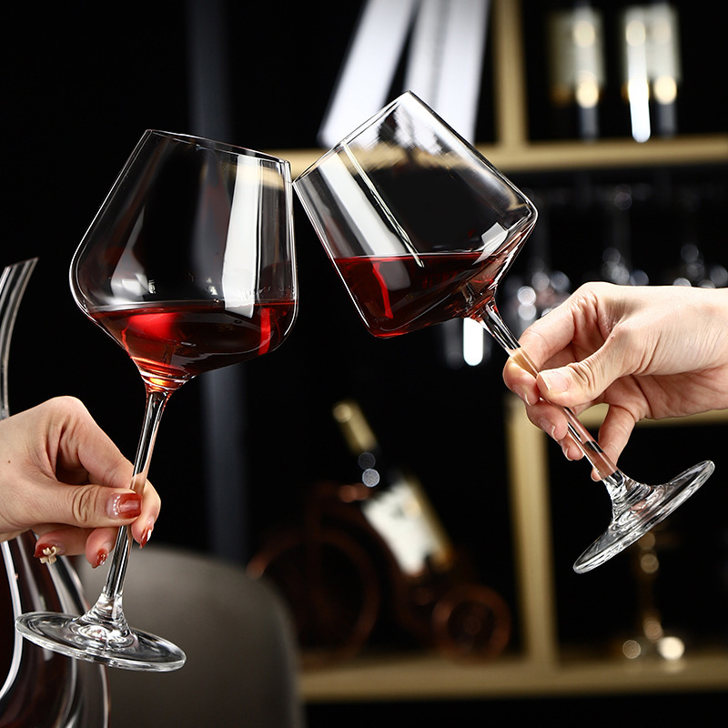 Conjunto de copas de vinos europeos, copas de vinos creativas de brandy de pies altos, 6 paquetes de 2 paquetes de copas de vinos