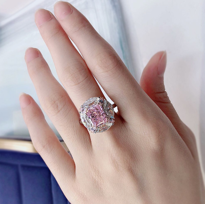 Fashion Geometric Copper Inlay Zircon Rings 1 Piece