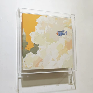 手工内嵌式透明餐厅亚克力画玄关窄油画框立体悬浮装裱客厅微喷画