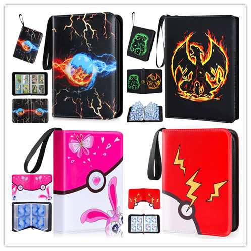 Amazon popular libro de tarjetas de bebé mágico 4 rejilla 9 rejilla libro de colección de tarjetas de cremallera PU de hojas sueltas Bao Ke Meng libro de tarjetas