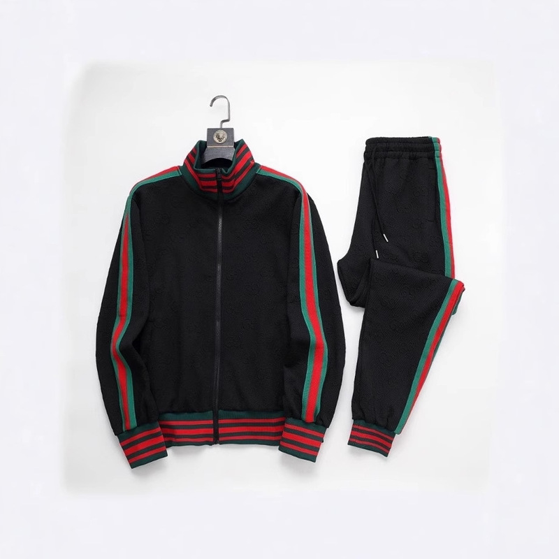 Foreign Trade Correct PA Fashion Brand Rainbow Stripe Ribbon Zipper Jacket Palm Tree Retro Sports Jacket School Uniform for Men