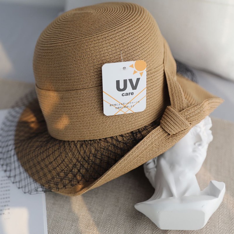 Eleganter Retro Sonnenhut Aus Mesh Stroh Mit Uv Schutz_voghion.com