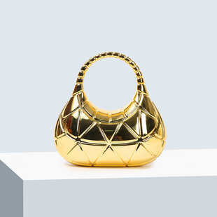 Evening Bag Candy Color Cloud Shell Glossy Acrylic Moon Box Banquet Colorful Goose Egg Hand-Held Crossbody Bag