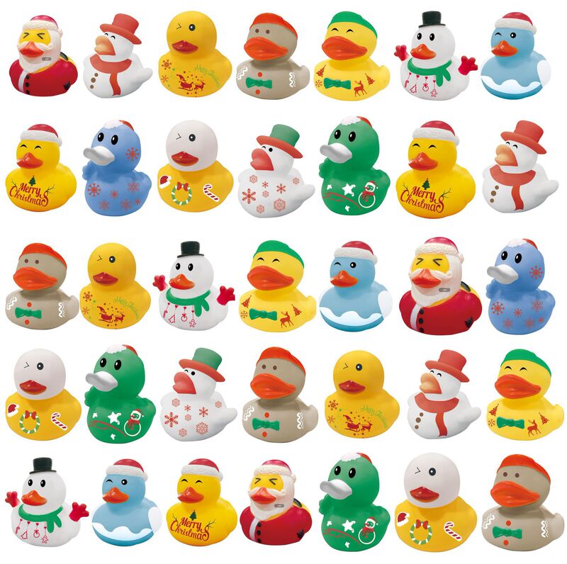 Christmas vinyl duck comes with sound elk snowman baby bath toy pinch called soft glue yellow duck