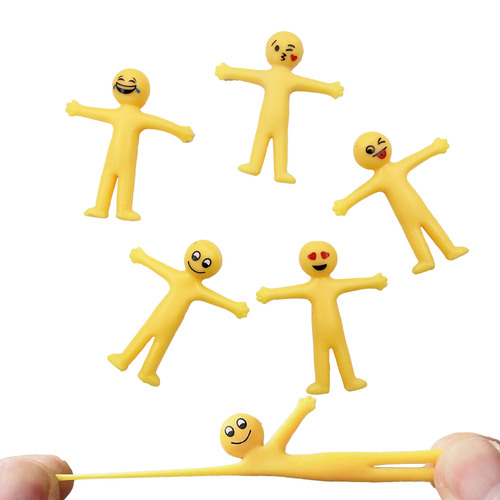 Smiling Emoji Stretchable Little Yellow Man Yellow Dancer Creative TPR Stress Relief Toy Foldable Soft Gel Venting Figure