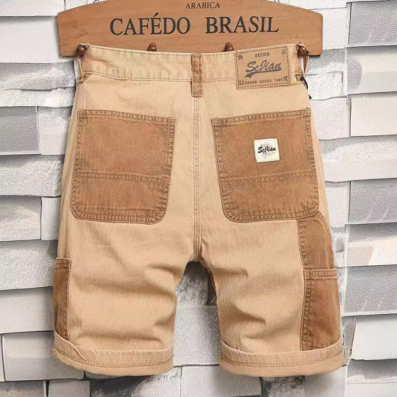 2024 New American Style High-end Overalls Men's Shorts Men's Summer Thin Capri Pants Casual Pants Men's