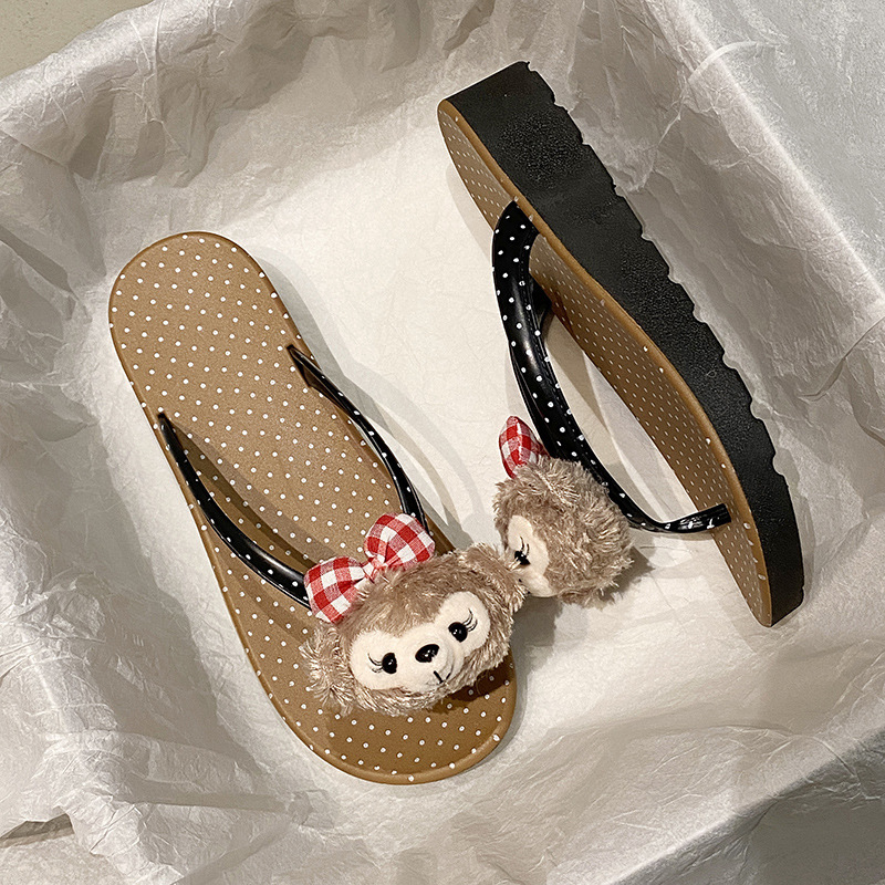 En 2025, el nuevo dibujo animado de punto de onda con suela gruesa trapeador de caracteres chinos en el interior del hogar, zapatillas antideslizantes en el interior, zapatillas frías en el exterior y trapeadores fríos en los pies.