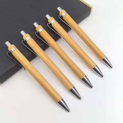 クリエイティブ環境保護竹ボールペンクロスボーダー押し毛竹ペン金属ペンクリップ広告竹木ペンレーザーロゴ