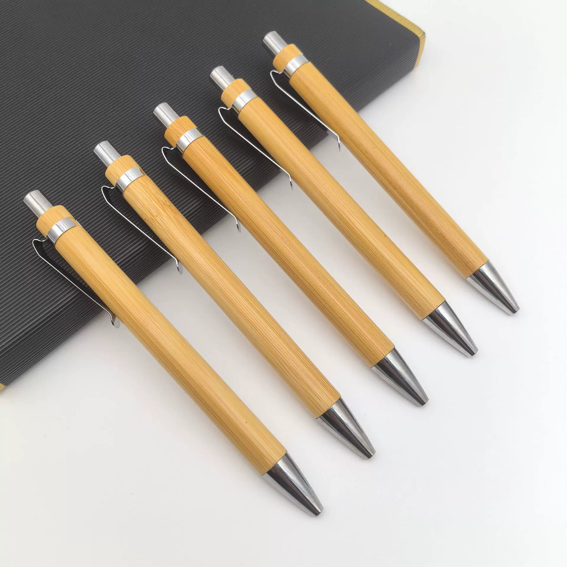 创意环保竹子圆珠笔跨境按动毛竹笔金属笔夹广告竹木笔可激光logo