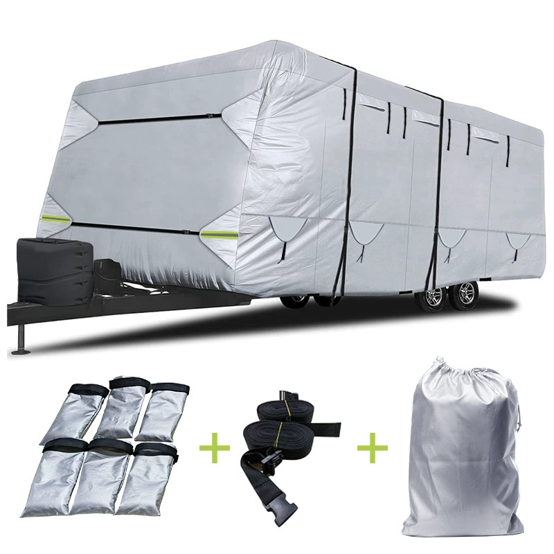 Крышка для автофургона Ткань Оксфорд Навесной на буксирный автомобильный чехол Солнцезащитный крем Водонепроницаемый дышащий Универсальный туристический автомобиль Прицеп Автомобильный чехол