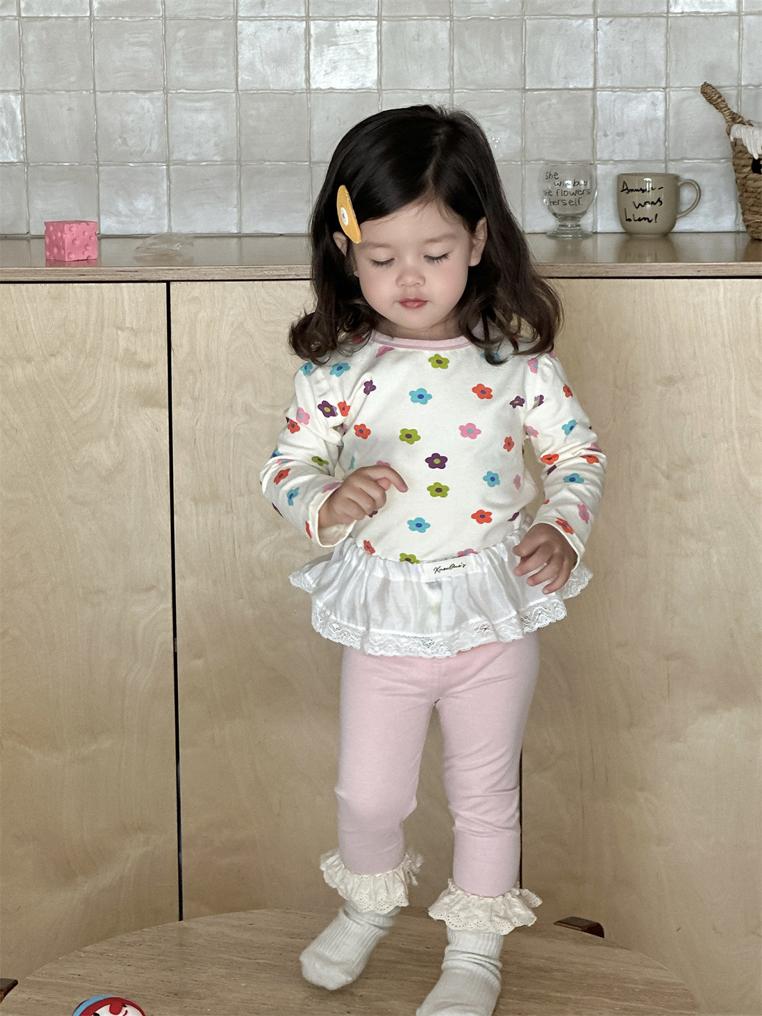 Pajamas infantiles infantiles de otoño ropa de bebé 2025 ropa de otoño ropa infantil coreana ropa de niña casa