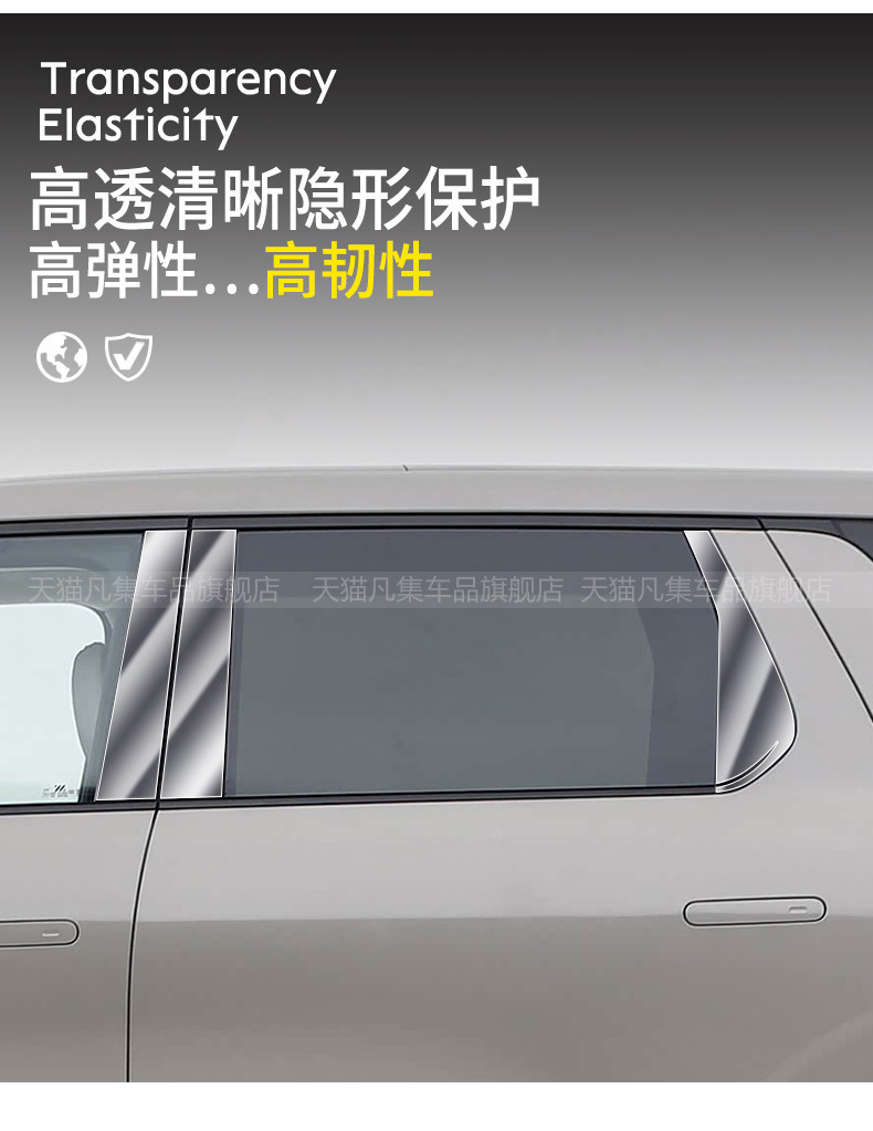 Suitable for 26 models of the Zhiji LS8: front headlight protective film, rear taillight protective film, and brake light protective film made of scratch-resistant TPU material