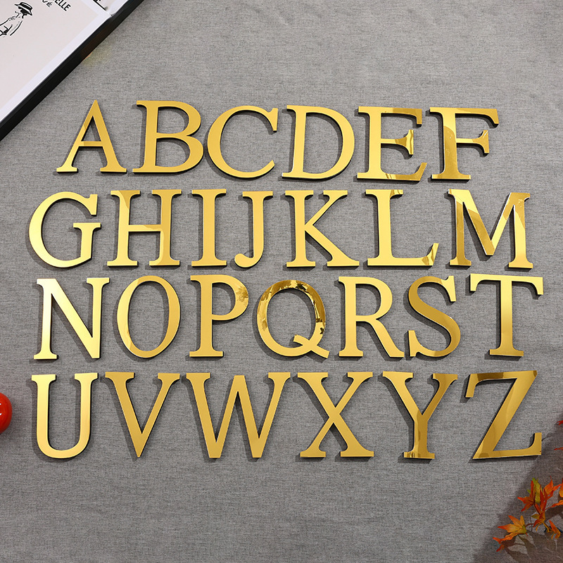 Letter Stickers Mirror Letter Wall Stickers Acrylic 3D English Letter Stickers for Wall Home Decor Letter Stickers Mirror Letter Wall Stickers Acrylic 3D English Letter Stickers for Wall Home Decor