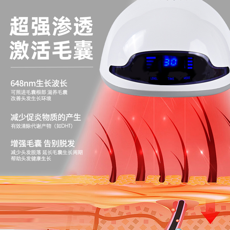 跨境新款红光生发帽 防脱控油护发毛囊护理养发增发仪理疗育发帽|undefined
