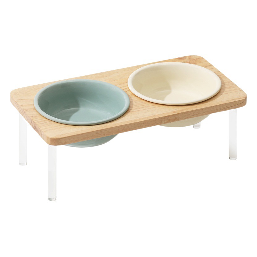 Perro de cerámica tazón perro mascota perro arroz tazón alto pie anti-golpe medio y grande perro comida tazón de fuente cervical soporte de agua tazón doble tazón de perro