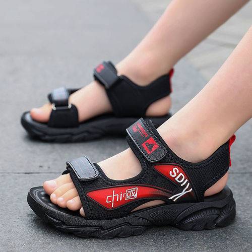 Durable Summer Children's Sandals for Boys, Fashionable, Non-slip, Wear-resistant, Suitable for Middle Children, Beach Shoes with Soft Soles, Cool Slippers, Breathable