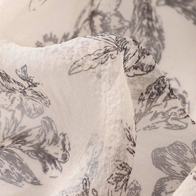 Écharpe de seda para mulher cachecol em chiffon com pérolas_voghion.com