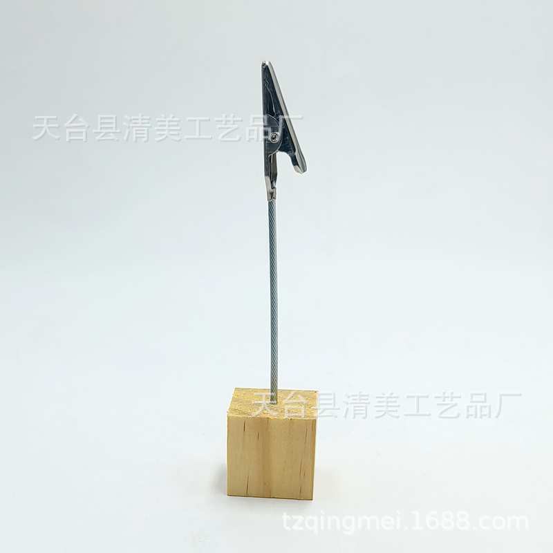 Oficina de pino decoración de madera de cocodrilo de madera clip de mensaje clip de nota clip de boda decoración de clip titular de la tarjeta de visita