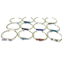 2022新款 纯手工天然石绕线手镯 天然石手镯现货批发支持一件代发