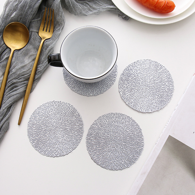 SKU-05-爱丽丝杯垫【银色】4片