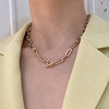 Metal necklace, chain for key bag , sweater, accessory, European style, simple and elegant design