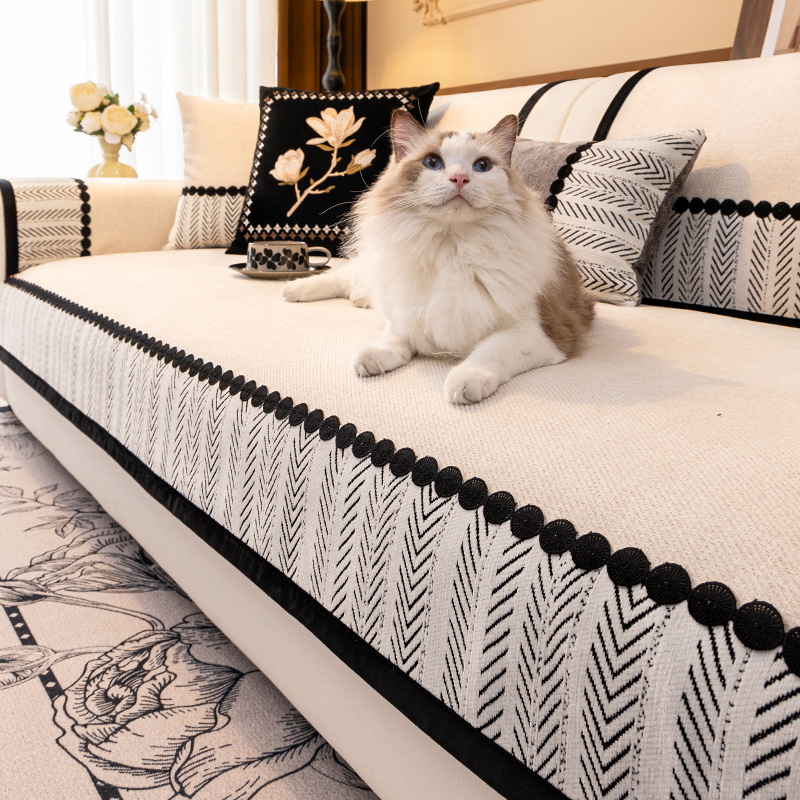 Sofá de aire crema cojín de cuatro estaciones generales 2024 nueva toalla de cubierta de sofá de cuero antideslizante cojín de snowboard