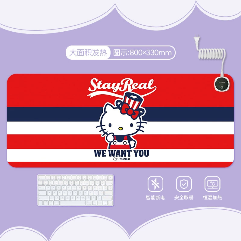 Hello kitty, table mat writing, table teaching laptop, mouse