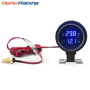 52mm 2-i-1 Rəqəmsal Su Temperaturu Göstəricisi 1~99°C + Gərginlik Ölçən 10~24V 1/8Npt