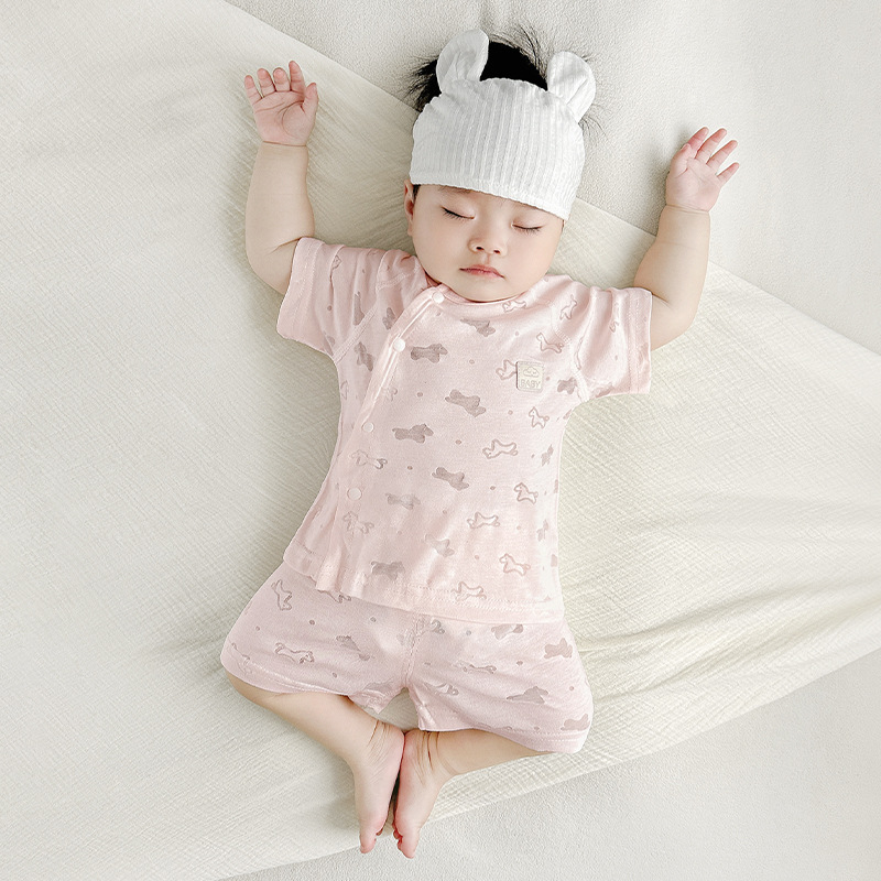 Traje de bebé verano para niños y niñas para niños pequeños, entrepierna abierta dividida de manga corta, ropa de verano para niños, ropa de bebé