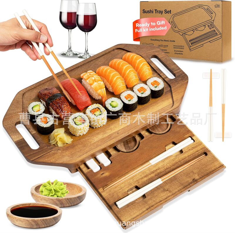 Wooden Cheese Board with Handle, Serving Tray, Sushi Utensil Storage Tray, Irregular Cheese Board Wooden Cheese Board with Handle, Serving Tray, Sushi Utensil Storage Tray, Irregular Cheese Board