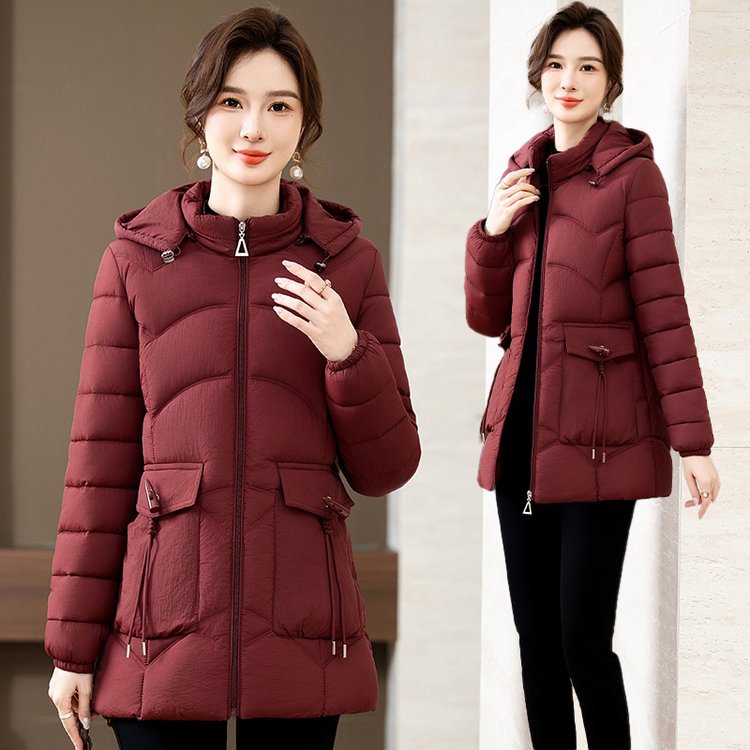 Ropa de algodón gruesa de madres de invierno de mediana edad, chaqueta de algodón de moda caliente, chaqueta de reducción de edad universal image 3