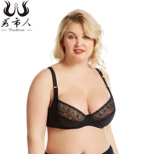 European and American Large Size E Cup Bra, Sexy Lace Intimates, Women's Ultra-Thin Bra, Breast Reduction, Big Breasts Appear Smaller, Export Fat mm