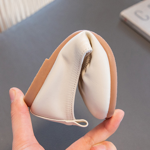 Spring Girl's Leather Shoes 2024 New Korean Version Little Girl Soft Face Soft Sole One-Put-on Princess Shoes Children's Single Shoes