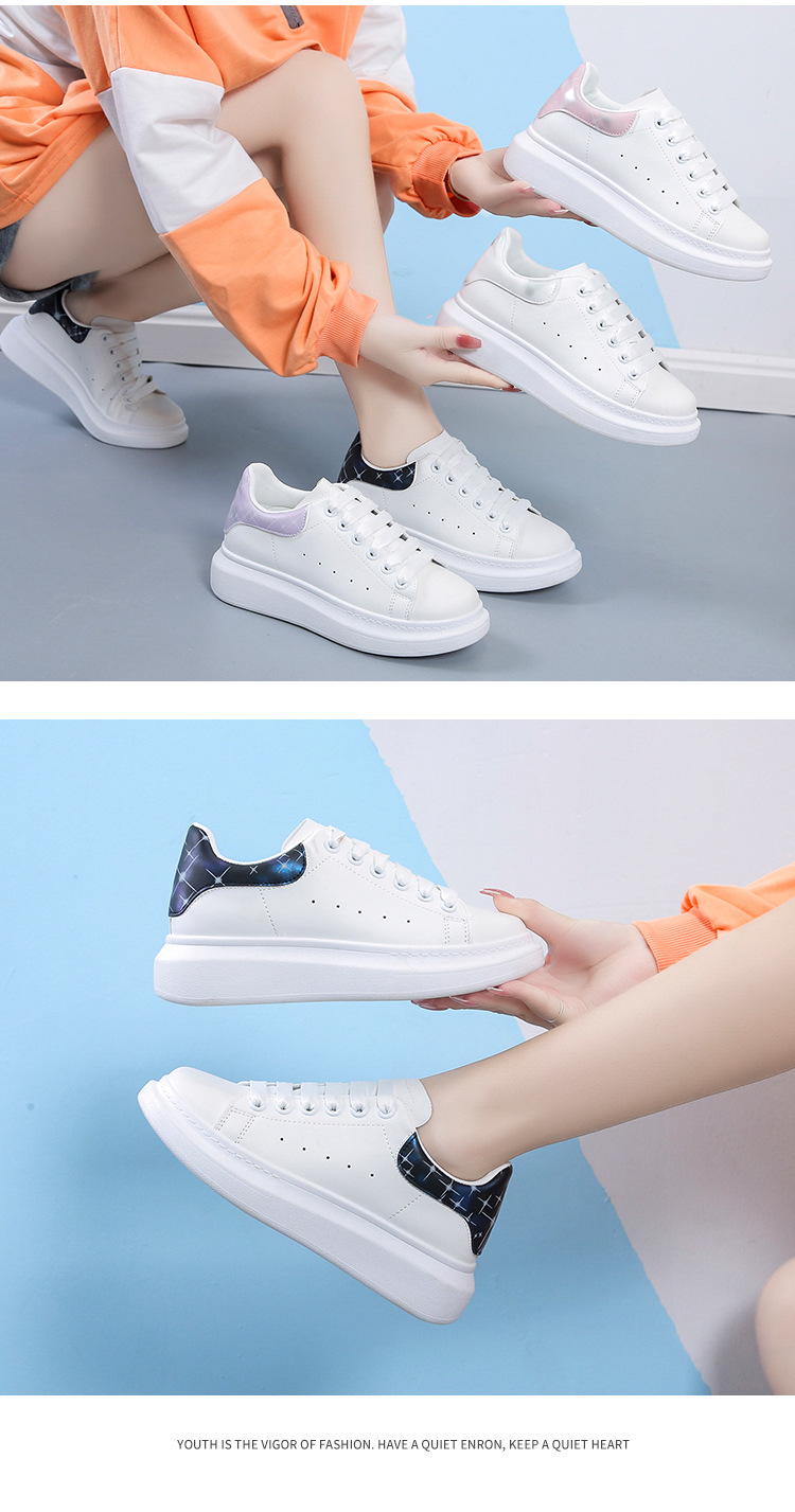 women s multi-color thick-soled white shoes nihaostyles clothing wholesale NSSC76737