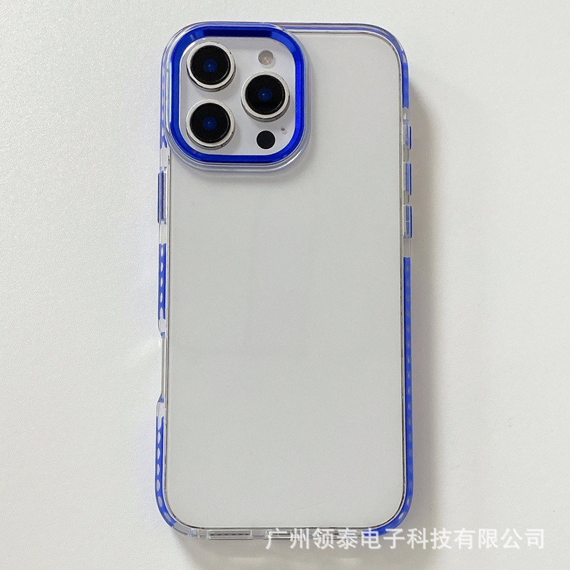 iPhone16Promax 2色 TPU 高透明携帯電話ケース Apple 17 ハードウェア落下防止金属保護カバーに適しています。|undefined