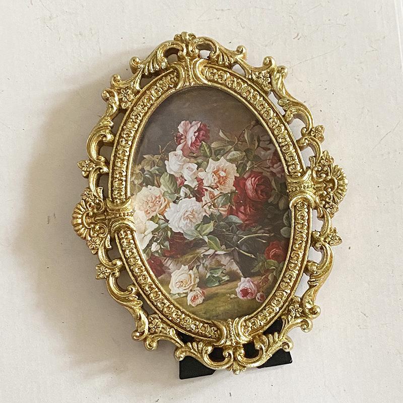 Creative pastoral resin photo frame table European photo frame photo frame carved photo props bedroom soft decoration