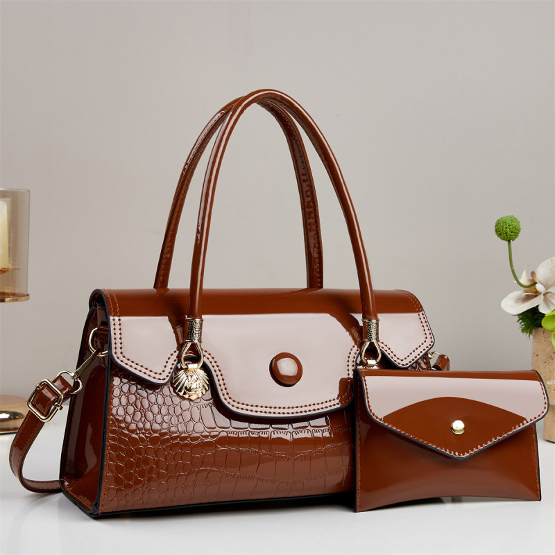 Dos piezas de paquete de bolsos de moda casuales bolsos de hombro con patrón de piedra bolsos de moda versátiles bolsos transfronterizos