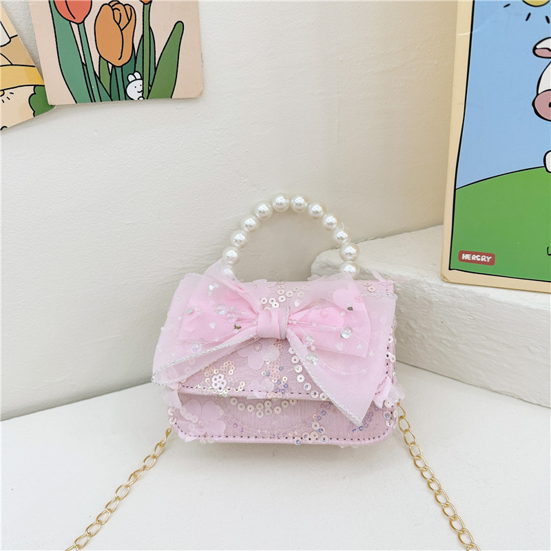 Bolsos de moda coreana para niños de perlas, bolsos de mano de perlas, bolsos de hombro para chicas lindas.
