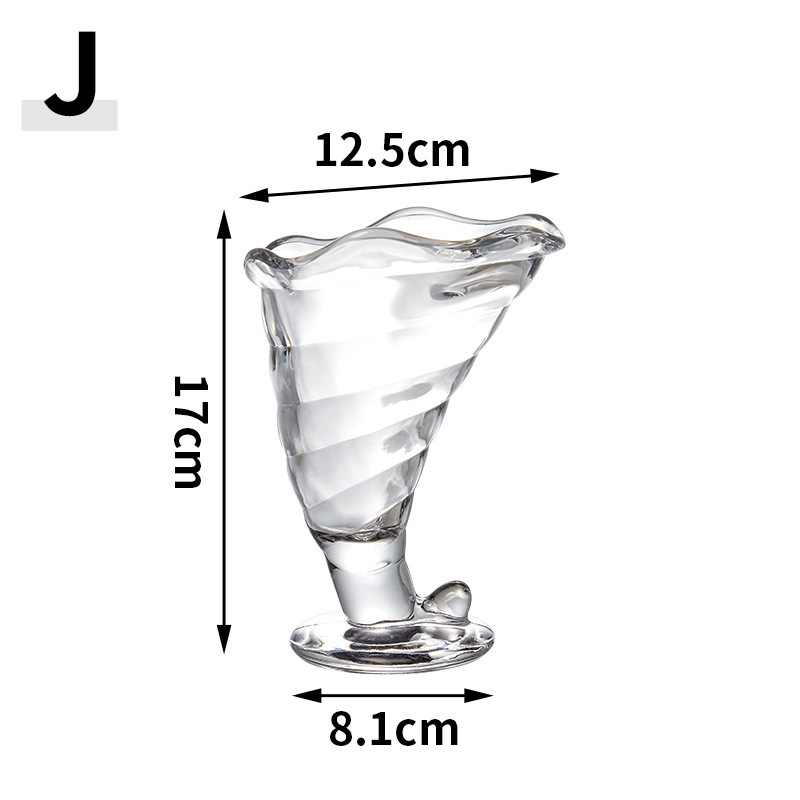 Taza de helado creativa al por mayor Tazón de helado estilo ins Tazón de bebida fría Batido de postre Tazón de vidrio Ensalada de frutas Tazón pequeño