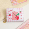 Square cartoon wallet, cute card holder, polyurethane short bag, Korean style