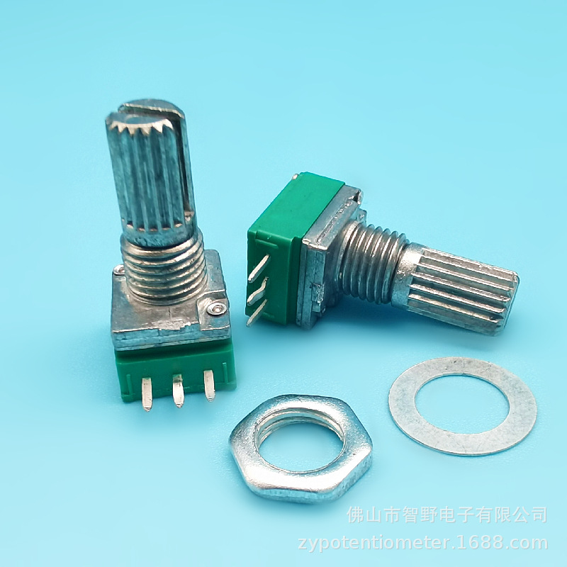 RV097单联电位器A50K 花柄15MM去中樘 三脚单声道 调光 调音 调速