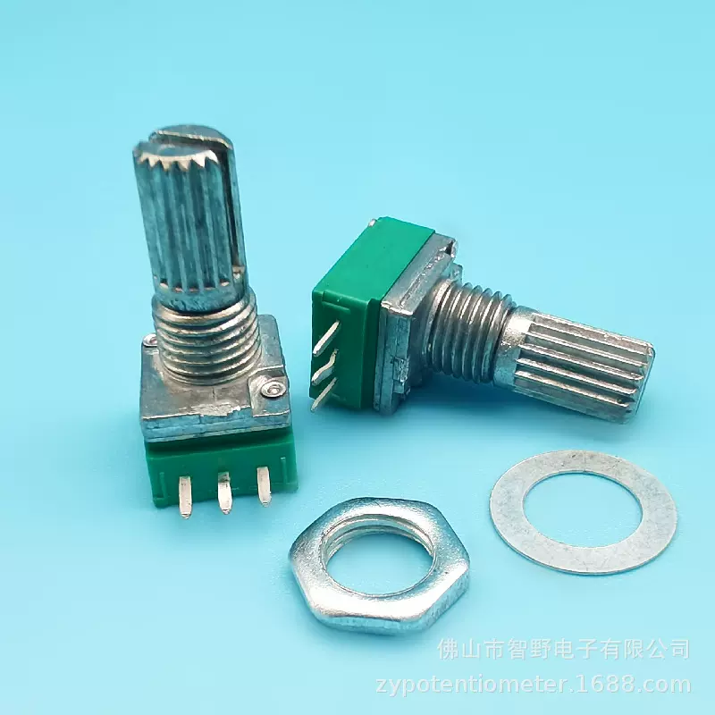 RV097单联电位器A50K 花柄15MM去中樘 三脚单声道 调光 调音 调速