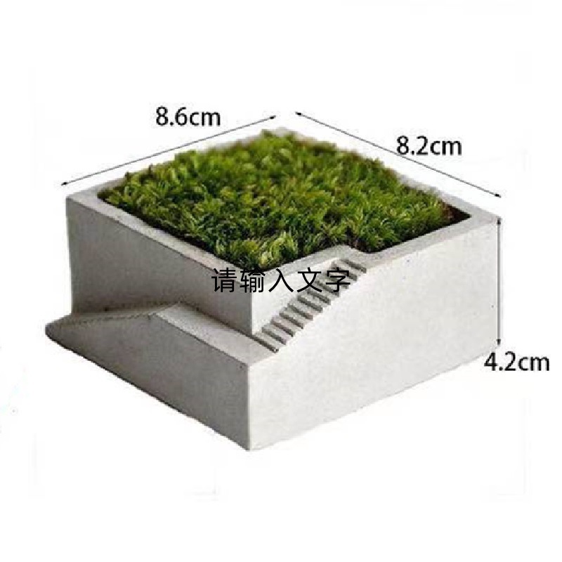 Creativo pequeño escritorio arte plantación planta decorativa flor verde maceta interior maceta carnosa cemento de oficina europeo