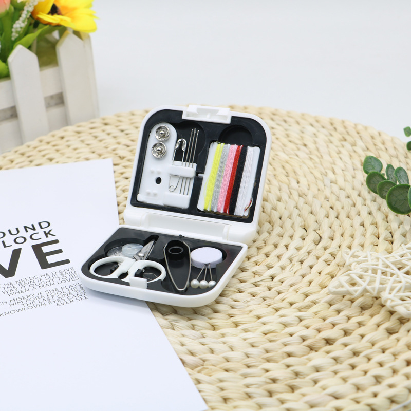 Viaje portátil Mini caja de costura Hotel dormitorio estudiante hecho a mano DIY herramienta de costura pequeño kit de costura