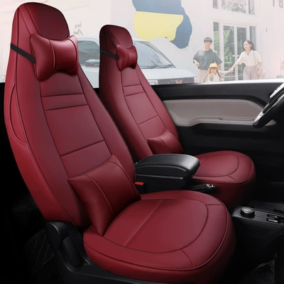 Modelə uyğun (Original) oturacaq örtükləri fully surrounded five-seat leather car - wine-red-deluxe-edition-ordinary-leather