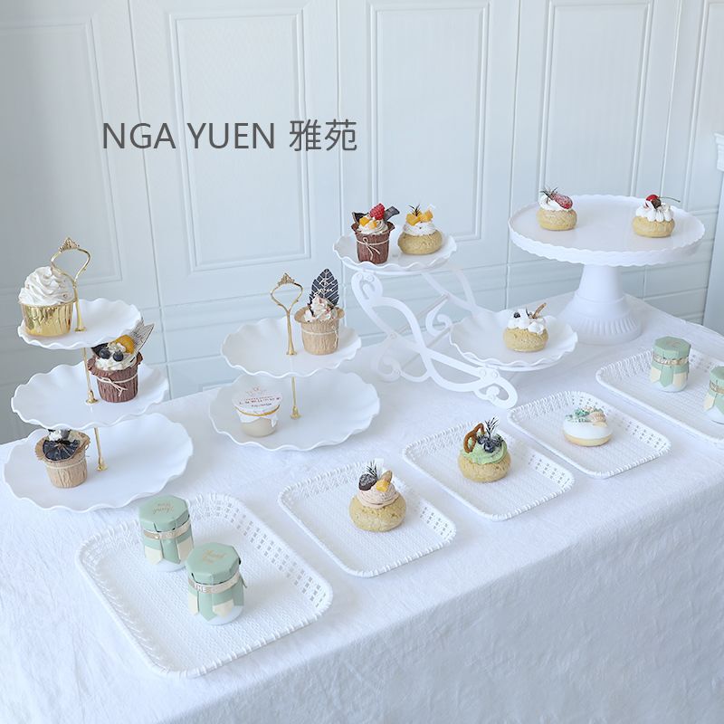 Birthday Arrangement Dessert Table Decoration Ornaments Wedding Display Shelf Party Table Tray Cake Snack Plate