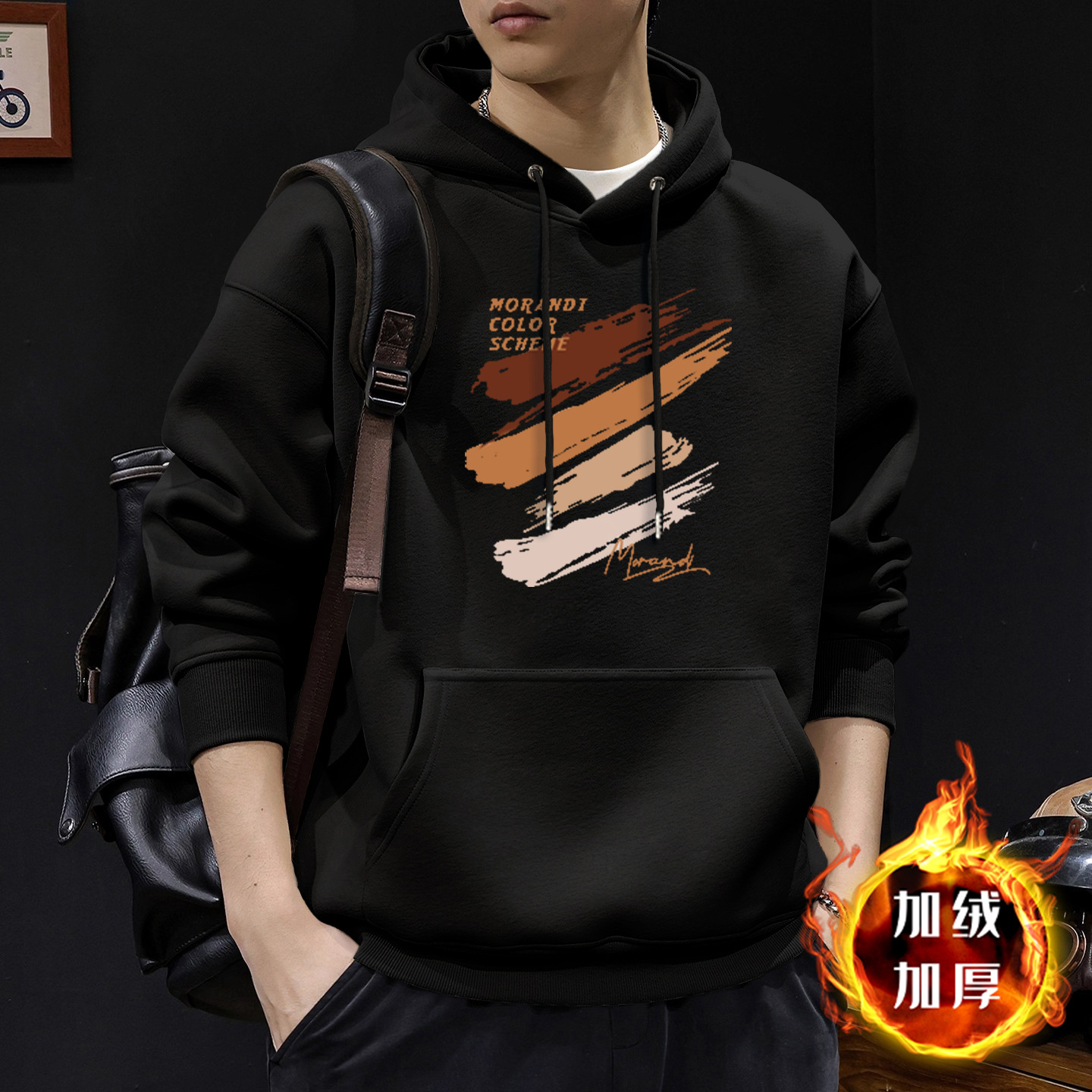 American otoño invierno estilo vintage chaqueta de hombre ropa de moda suelta encapuchada in-mode chaqueta pesada para hombres