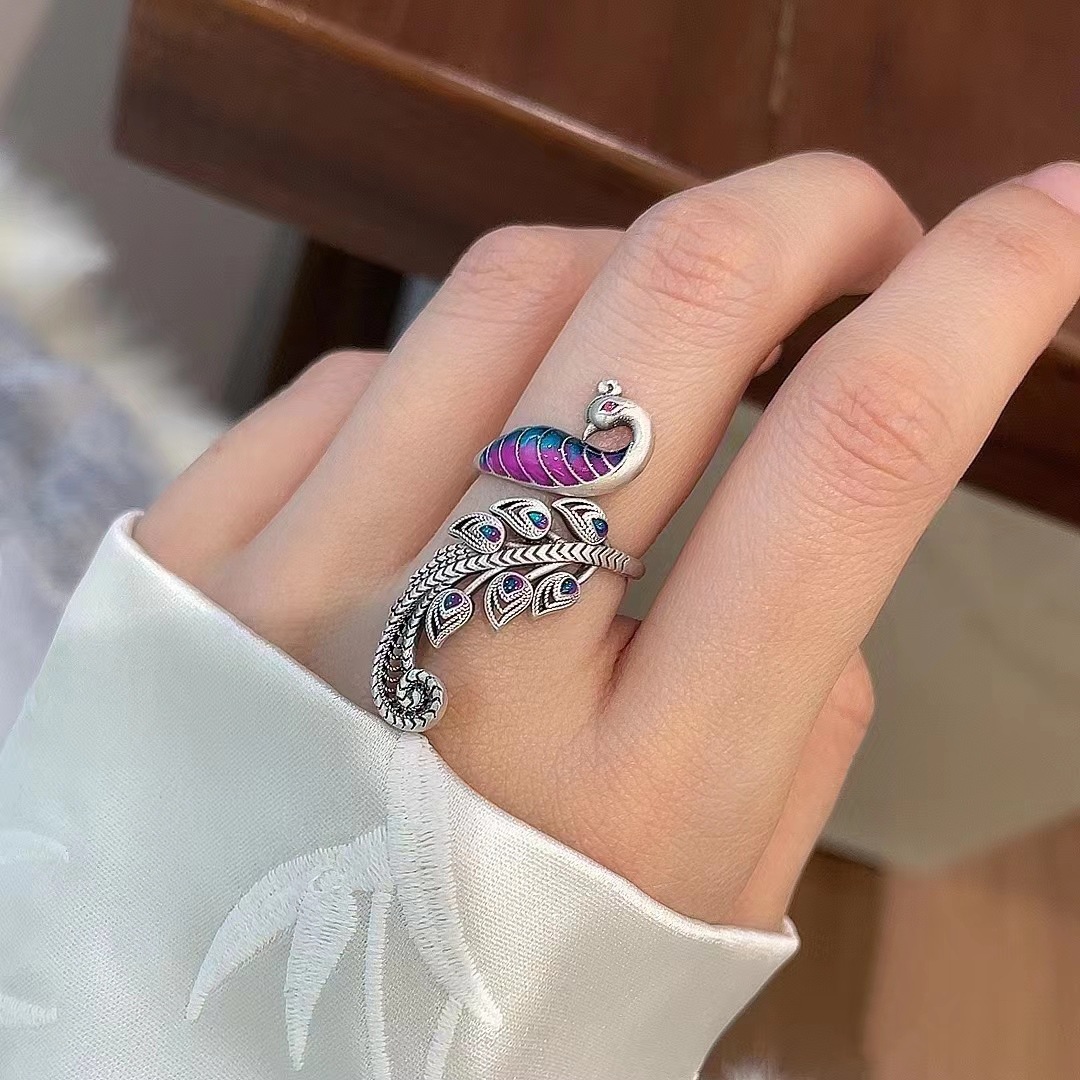 Genuine design Chinese elegant colorful ring